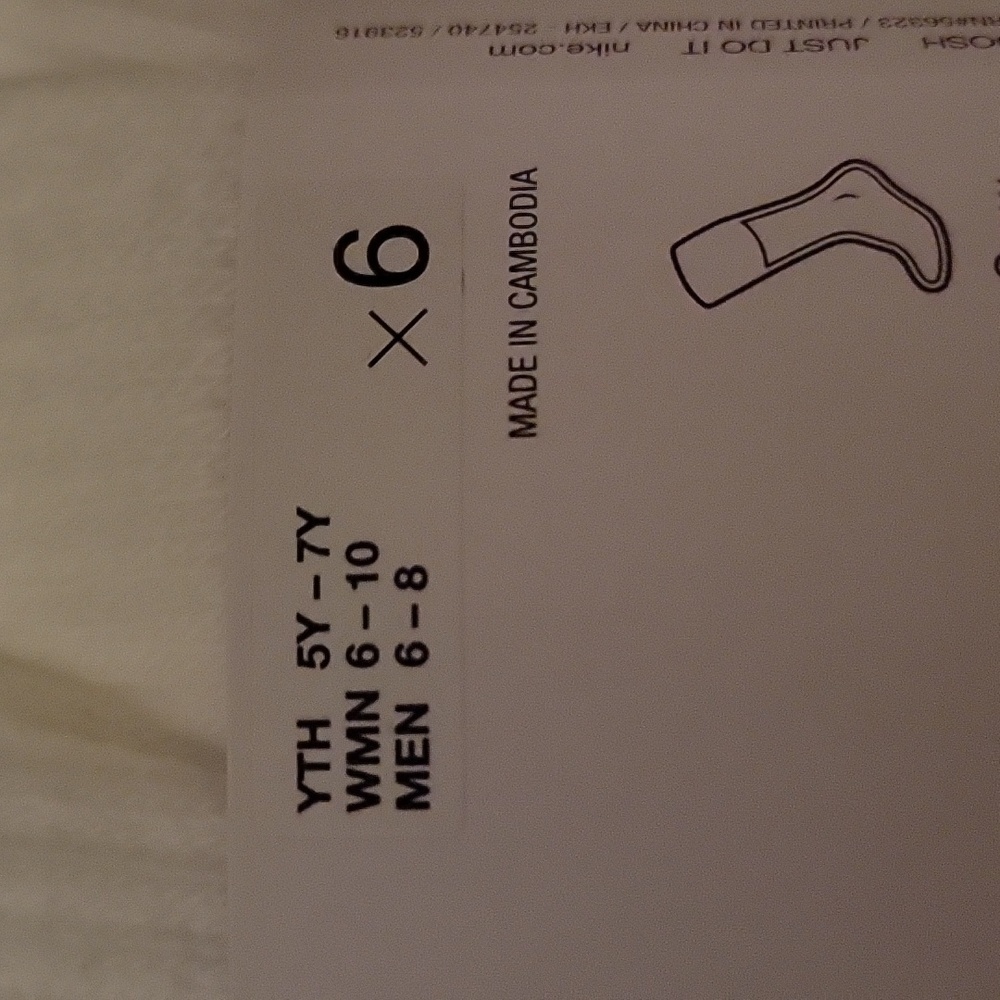 NWT: NIKE Everyday Plus DRI-FIT Cotton Cushioned Crew Socks 6 Pack - Picture 6 of 7